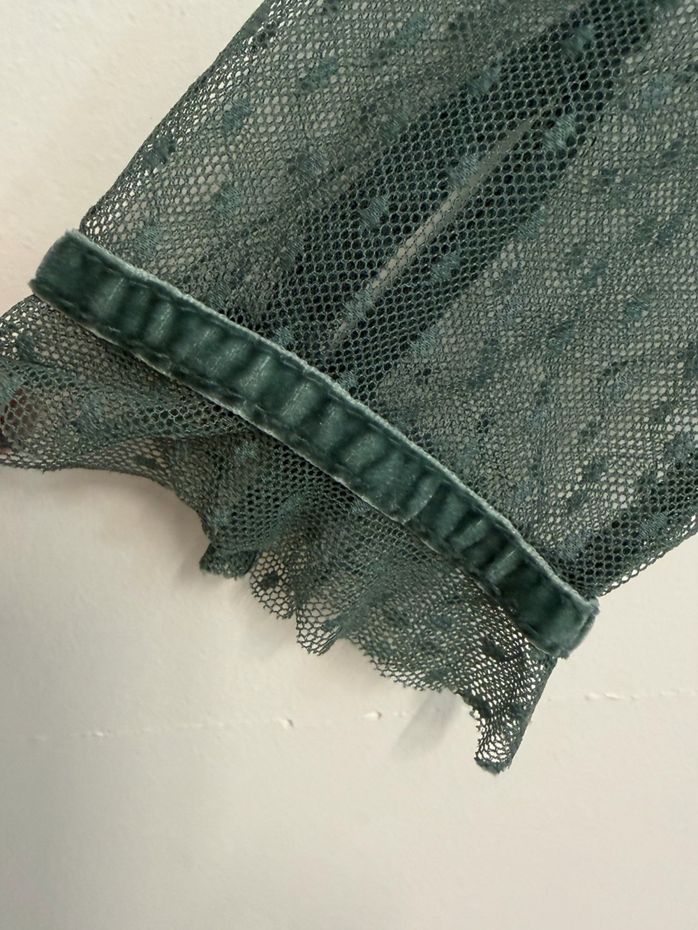 Xhilaration Teal Green Long-Sleeve Sheer-Yoke Dress - Picture 3 of 10
